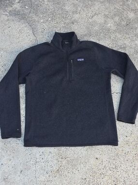 Patagonia Sweater Large Gray Better Sweater Fleece Quarter Zip Pullover